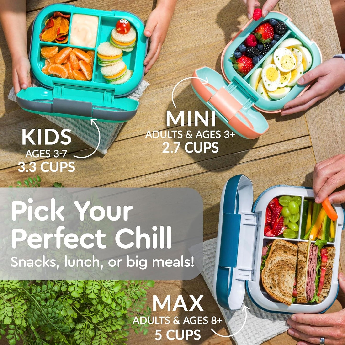 Bentgo Chill Kids Leak-Proof Lunch Box - 4-Compartment Bento Box with Built-In Ice Pack, 3.3 Cup Capacity, PFAS & BPA-Free, Microwave & Dishwasher Safe, Ideal Size for Ages 3 to 7 (Aqua)