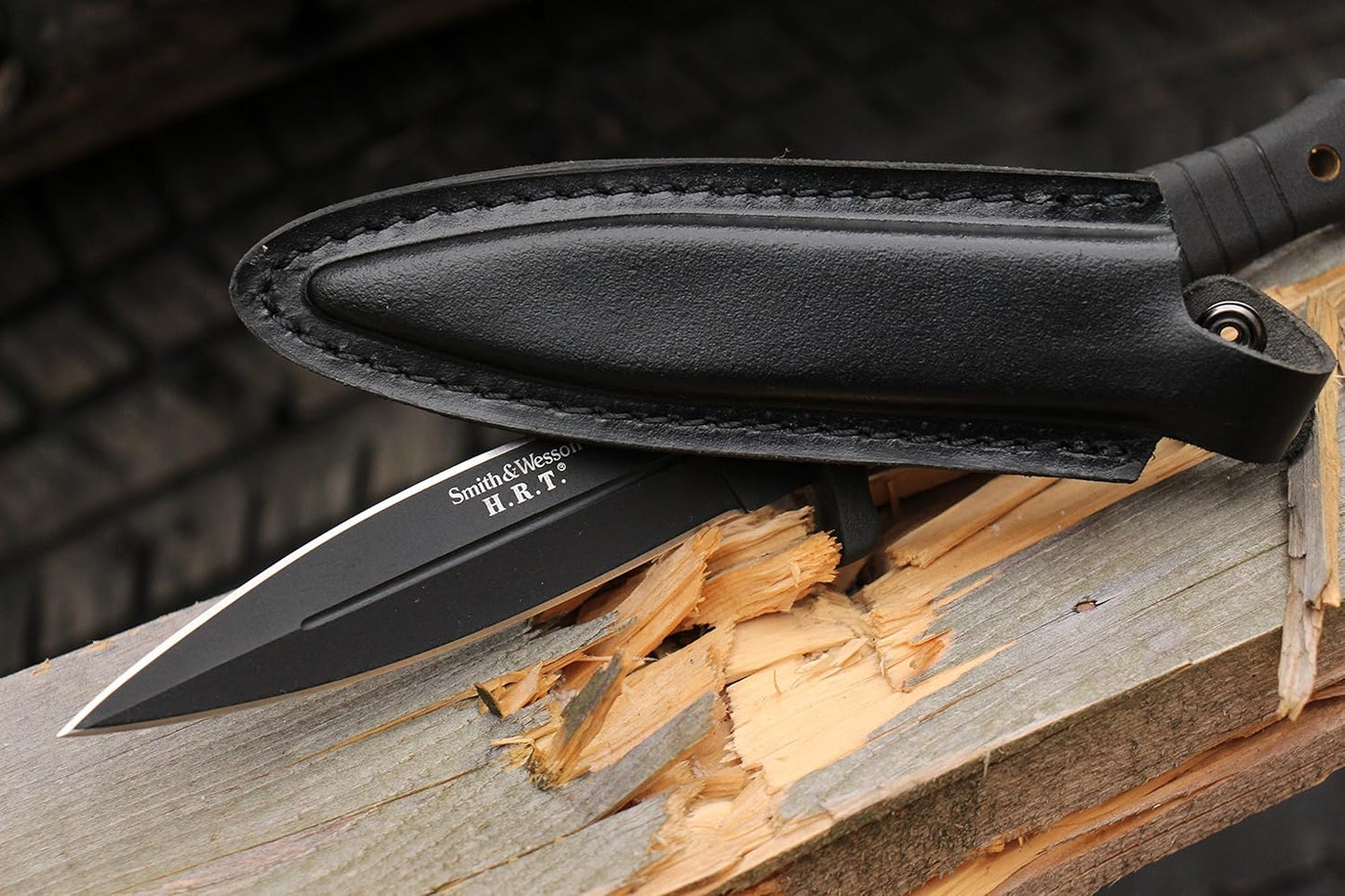 Smith & Wesson SWHRT9B 9in High Carbon S.S. Fixed Blade Knife with 4.7in Dual Edge Blade and TPE Handle for Outdoor, Tactical, Survival and EDC, Multi