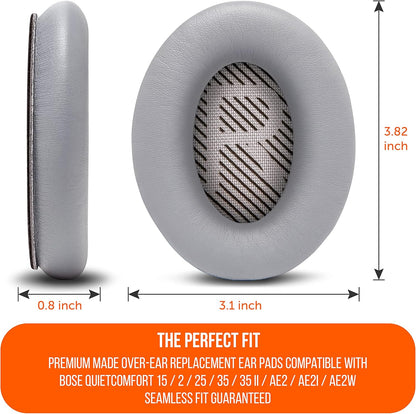 WC Wicked Cushions Upgraded Replacement Ear Pads for Bose QC35 & QC35ii (QuietComfort 35) Headphones & More - Softer Leather, Luxurious Memory Foam, Added Thickness, Extra Durability | Hex Red