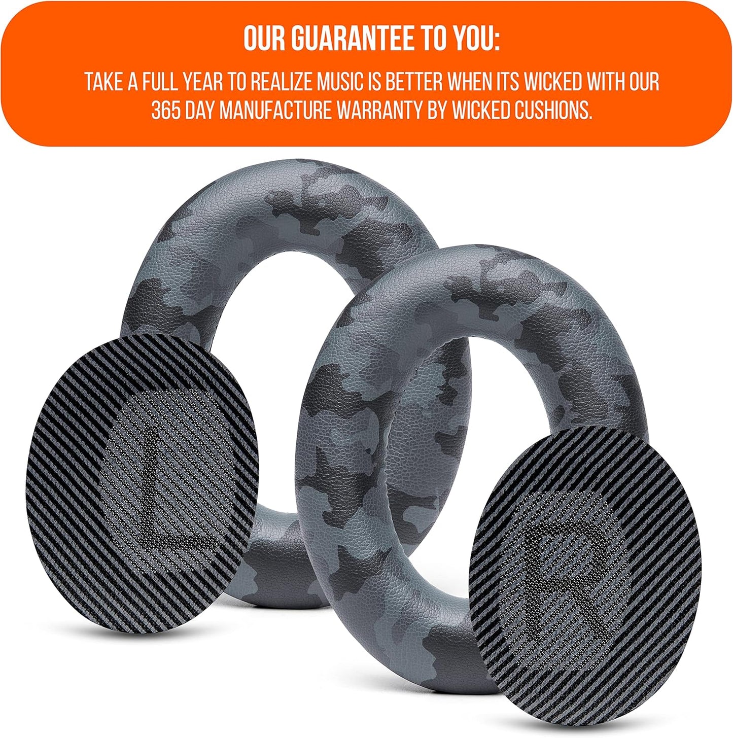 WC Wicked Cushions Upgraded Replacement Ear Pads for Bose QC35 & QC35ii (QuietComfort 35) Headphones & More - Softer Leather, Luxurious Memory Foam, Added Thickness, Extra Durability | Midnight Blue