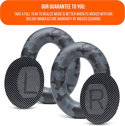 WC Wicked Cushions Upgraded Replacement Ear Pads for Bose QC35 & QC35ii (QuietComfort 35) Headphones & More - Softer Leather, Luxurious Memory Foam, Added Thickness, Extra Durability | Midnight Blue