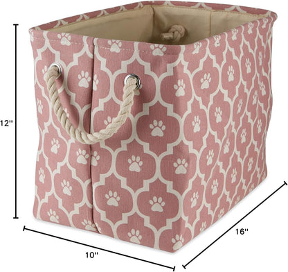 DII Bone Dry RoundSmall Pet Toy and Accessory Storage Bin, 12"(Dia) x9(H), Collapsible Organizer Storage Basket for Home Decor, Pet Toy, Blankets, Leashes and Food-Gray Stripes