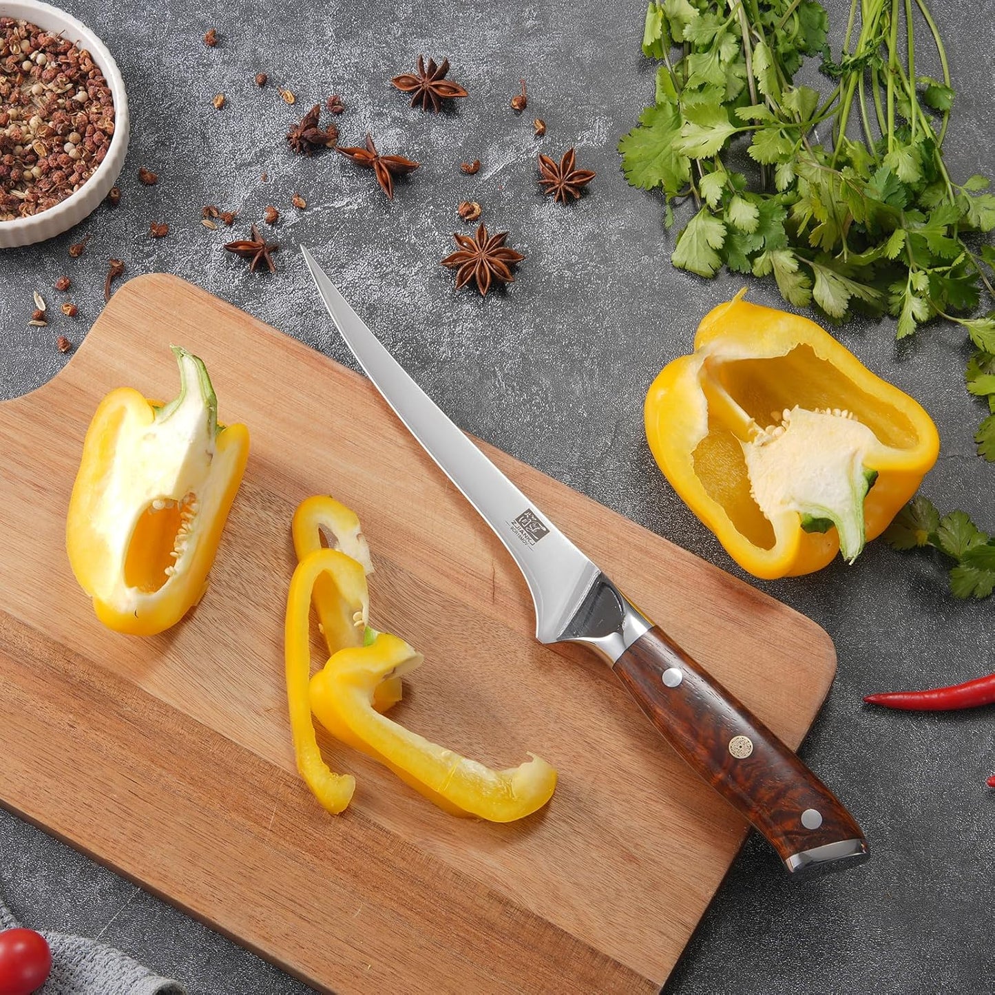 Fillet Knife 7 Inch, Ultra Sharp Meat Boning Knife in 9Cr18MoV High Carbon Steel, Professional Fish Knives with Rosewood Handle for Precise Filleting, Slicing & Trimming