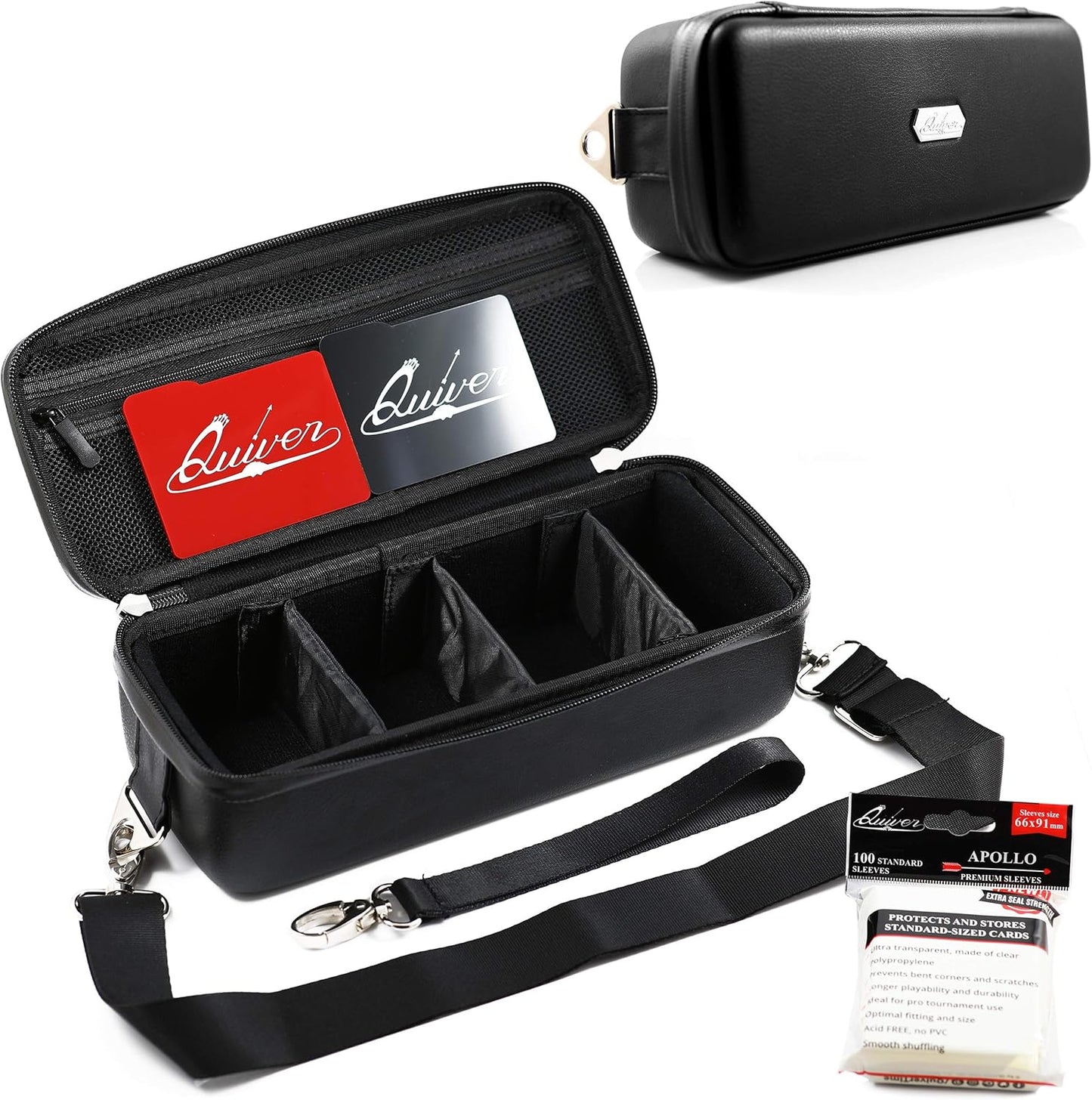 Pink Bolt Card Carrying Case - Playing Card Case Deck Box Storage, Compatible with TCG, Magic: the Gathering Commander MTG, YuGiOh & other Trading Cards (+ 100 Apollo Sleeves)