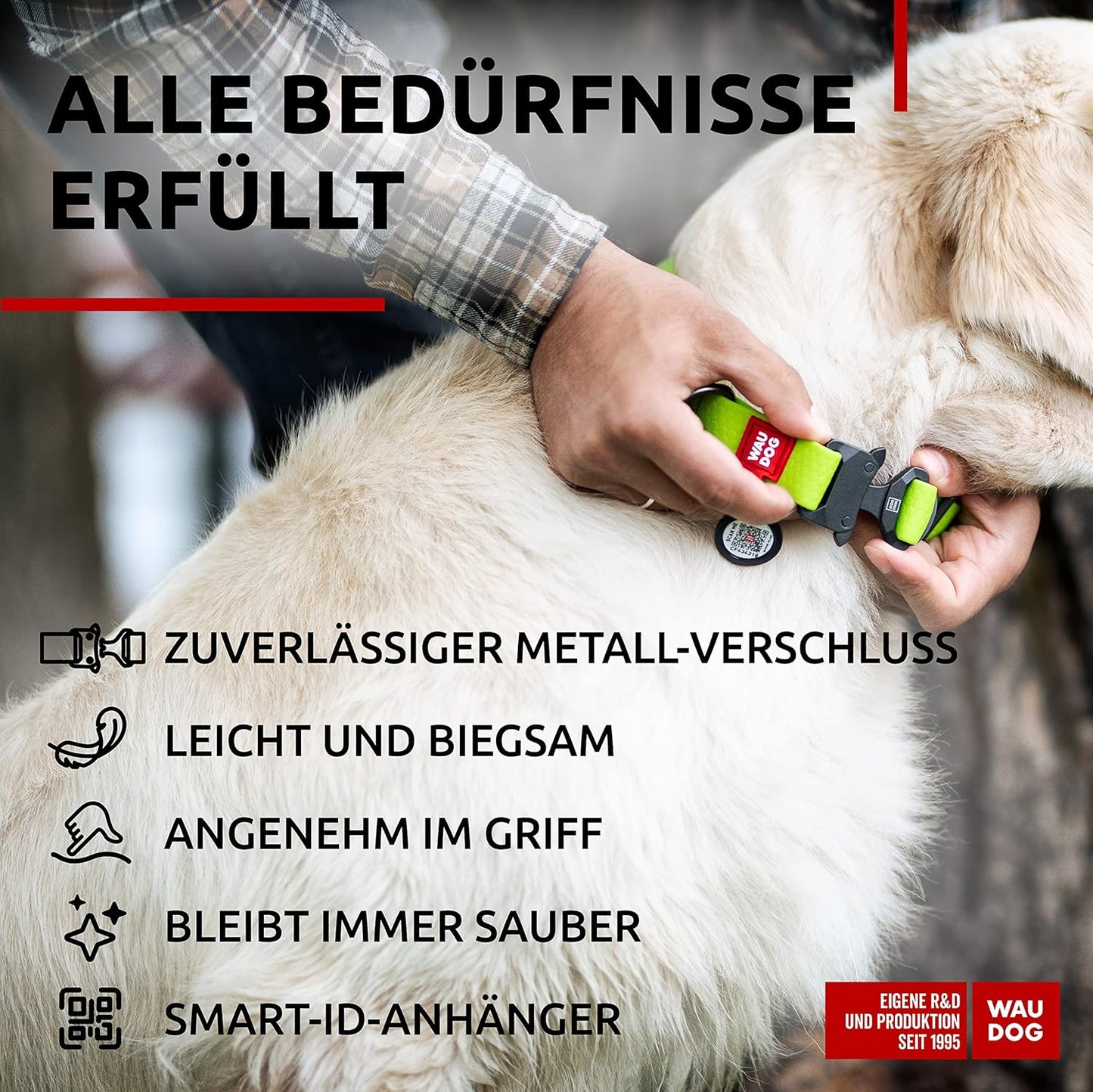 Waterproof Dog Collar - Adjustable Glow Dog Collar for Large Dogs, Small and Medium Dogs - Heavy Duty Dog Collars with Durable Metal Clasp and QR Dog Tag - Glow in The Dark Dog Collars