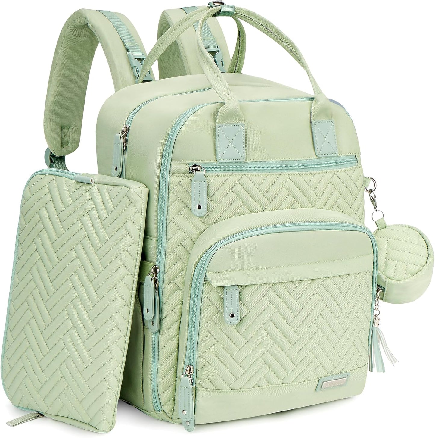 Diaper Bag Backpack, iniuniu Large Baby Bags with Diaper Pouch, Washable Changing Pad, Pacifier Case and Stroller Straps