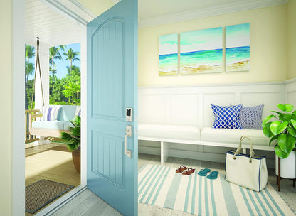 Schlage BE469ZP CAM 622 Connect Smart Deadbolt with Alarm with Camelot Trim in Matte Black, Z-Wave Plus Enabled