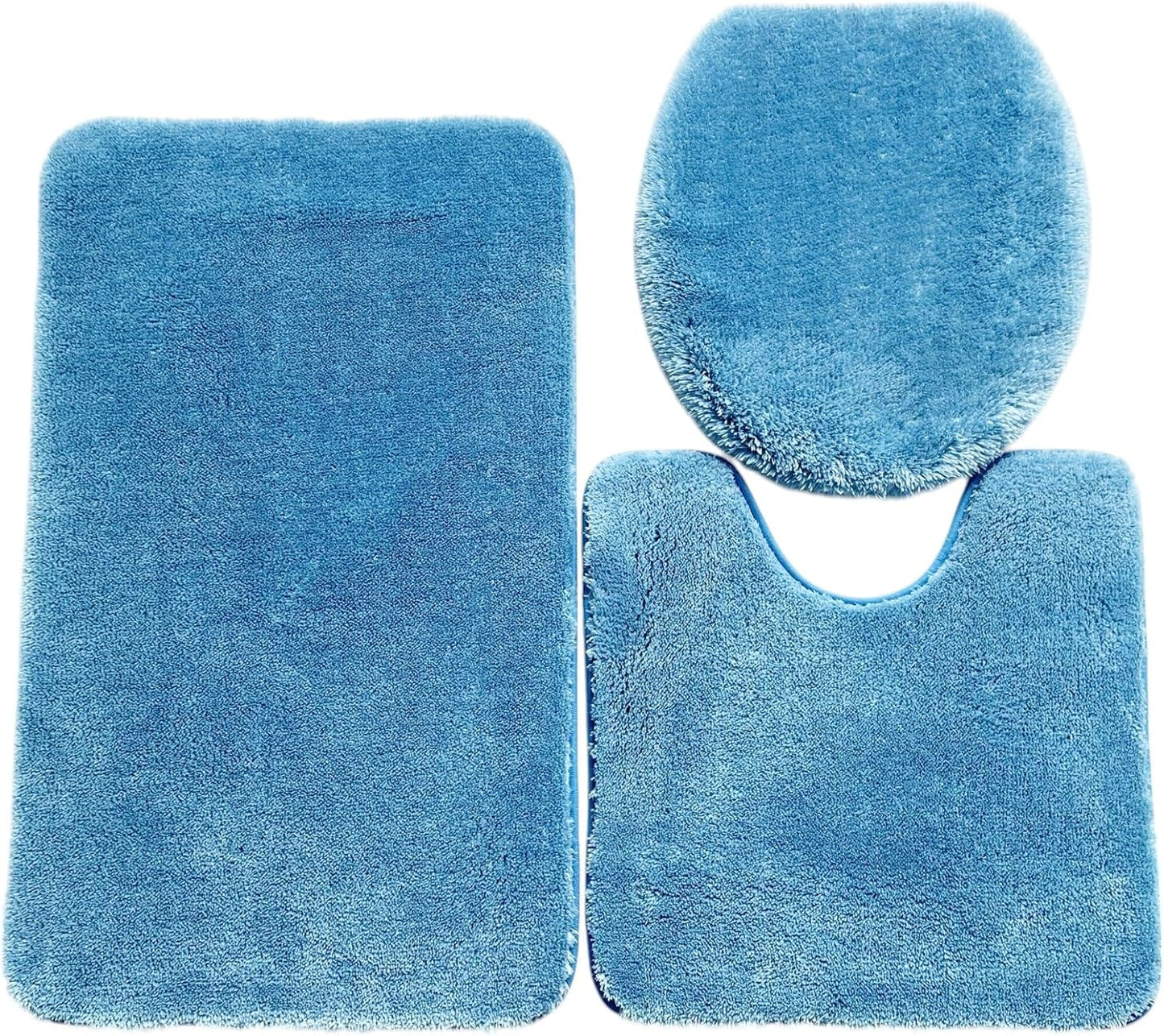 Daniel's Bath & Beyond 3 Piece Solid Luxury Bath Mat, Lime Green, (3PC Solid Luxury)