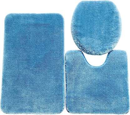 Daniel's Bath & Beyond 3 Piece Solid Luxury Bath Mat, Lime Green, (3PC Solid Luxury)