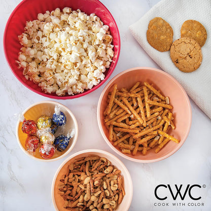 COOK WITH COLOR Prep Bowls with Lids- 8 Piece Nesting Plastic Small Mixing Bowl Set with Lids (Teal Ombre)