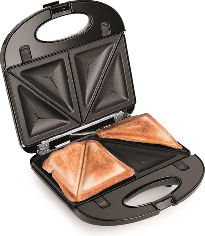 Salton 3-In-1 Pocket Sandwich Maker, Belgian Waffle Maker, and Electric Grill with Non-Stick Removable Dishwasher-Safe Plates, Indicator Lights, Cord Wrap and Upright Storage (SM1543), Small