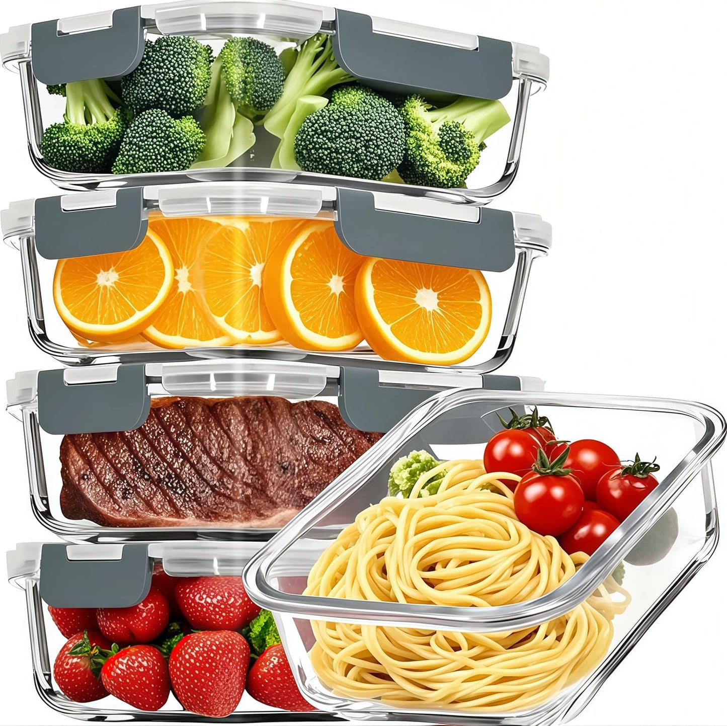 Pure Future Snackle Box Container with Handle - 8 Compartment Divided Serving Tray with Lid - Crystal Clear Charcuterie Box for Travel, Parties, Movie Nights & Daily Snacks (Hand Wash Only)