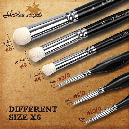 Detail Paint Brushes Set 10pcs Miniature Brushes for Fine Detailing & Art Painting - Acrylic, Watercolor,Oil,Models