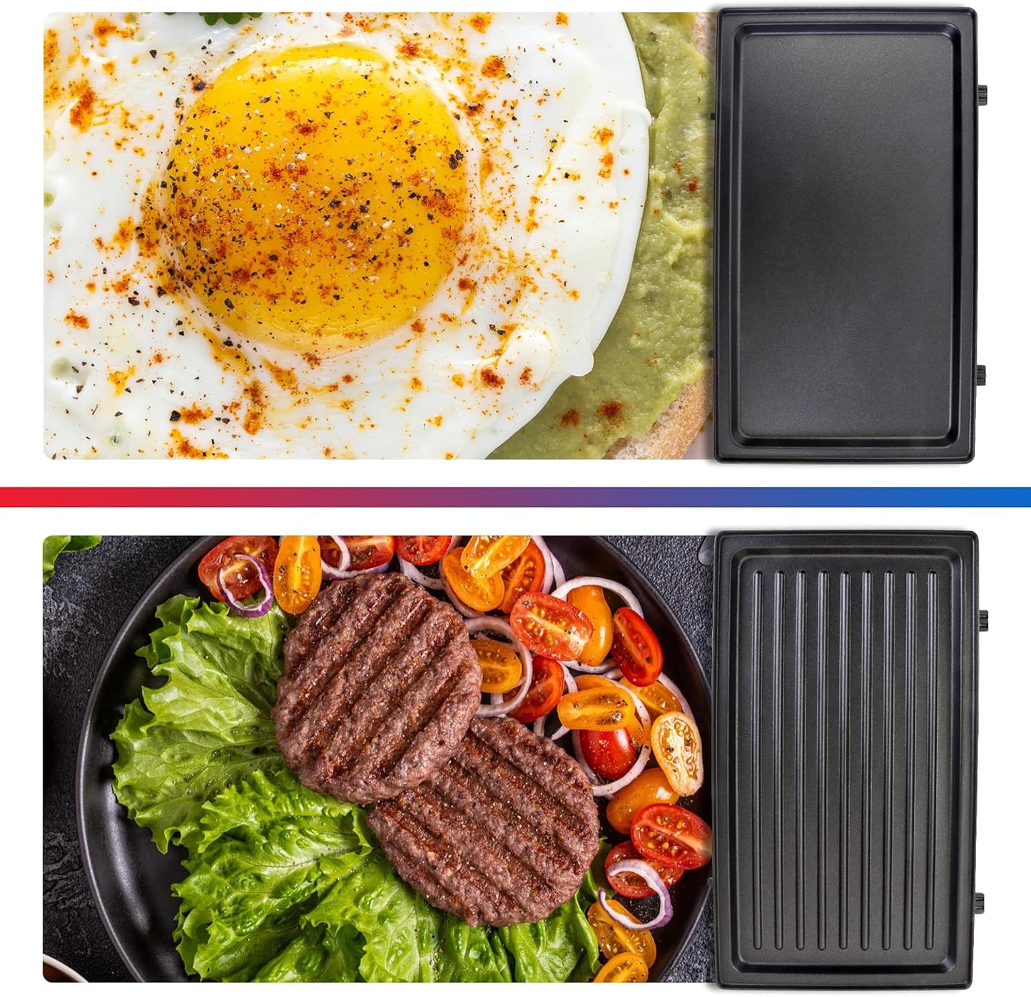 Total Chef 4 in1 Grill Waffle Maker - Mini Belgium Gaufre, Sandwich, Panini Press Machine, Electric, Non-Stick Removable Plates, Easy To Clean Countertop Cooking Kitchen Appliance For Breakfast