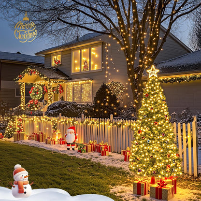 JMEXSUSS 2 Pack 75.5ft Orange Solar Christmas Lights, Total 400 LED Solar String Lights Outdoor Waterproof, 8 Modes Orange Halloween Lights for Tree Patio Garden Thanksgiving Halloween Decorations