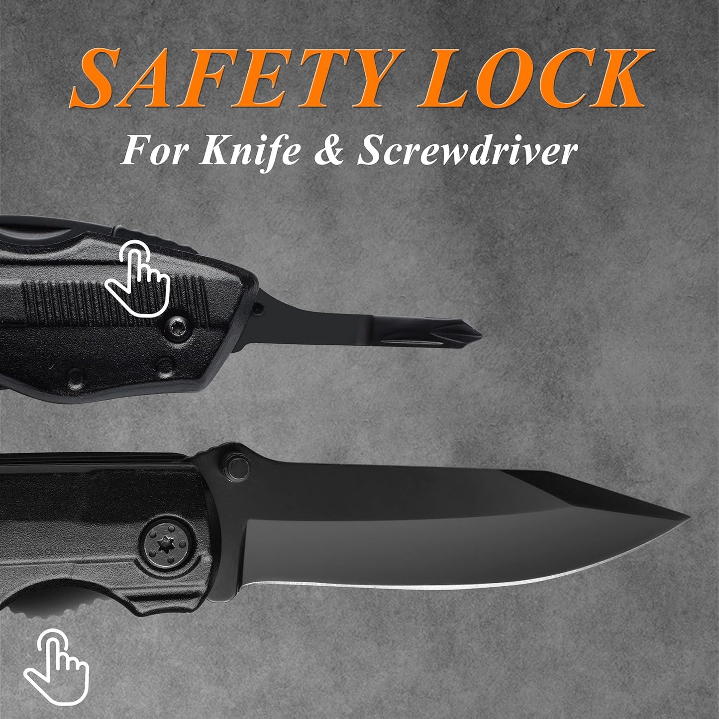 RoverTac Pocket Knife Tactical Folding Knife Multi Tool Survival Camping Knife, Multitool Knife Pliers Bottle & Can Opener 9-Pack Screwdrivers Liner Lock Nylon Sheath, Pocket Knife for Camping Hiking