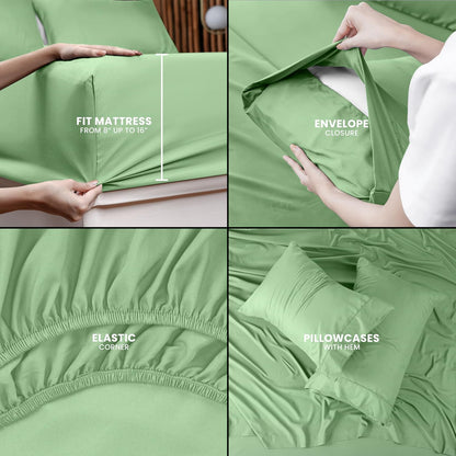 Utopia Bedding Queen Bed Sheet Set - 4 Piece Bedding - Soft Brushed Microfiber Fabric - Shrinkage & Fade Resistant - Easy Care (White)