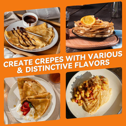 Baker's Friend Crepe Maker Machine with Auto Power Off, Portable Crepe Maker with Non Stick Dipping Plate, Automatic Temperature Control (Graphite)