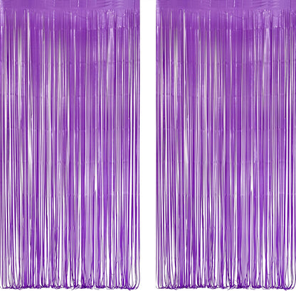 GREATRIL Iridescent Party Tinsel Fringe Backdrop Decorations - Holographic Foil Streamers Curtain for Mermaid/Under The Sea/Frozen/Ocean/Disco/Birthday Themed 3.2ft x 6.5ft - 2 PCS