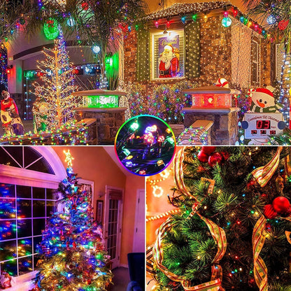 Tcamp 105FT 300 LED Purple Orange Halloween Decorations Lights Motion Activated Sync with 4 Scary Music, 6 Modes Halloween String Lights for Party Yard Outdoor Indoor Decor (3 Sets Connectable)
