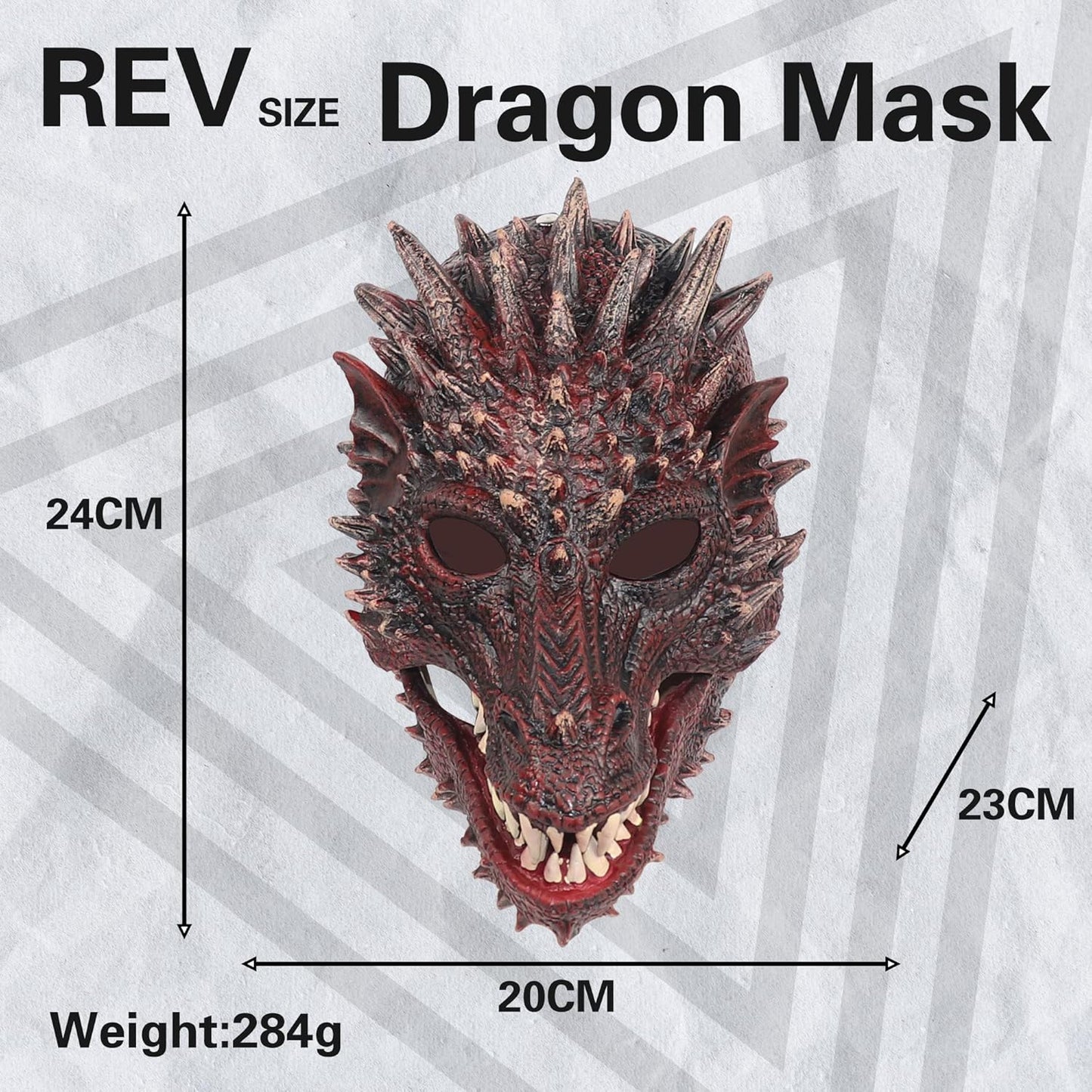 Creativity Dragon Half Mask Novelty Halloween Carnival Head Mask Latex Red (RED)
