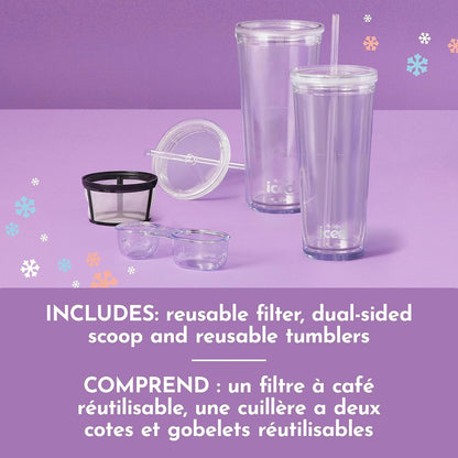 Mr. Coffee 3-in-1 Single-Serve Frappe, Iced, and Hot Coffee Maker and Blender | Coffee Machine with Reusable Filter, Scoop, Recipe Book & 2 Tumblers | Black