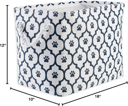 DII Bone Dry RoundSmall Pet Toy and Accessory Storage Bin, 12"(Dia) x9(H), Collapsible Organizer Storage Basket for Home Decor, Pet Toy, Blankets, Leashes and Food-Gray Stripes