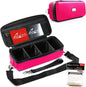 Pink Bolt Card Carrying Case - Playing Card Case Deck Box Storage, Compatible with TCG, Magic: the Gathering Commander MTG, YuGiOh & other Trading Cards (+ 100 Apollo Sleeves)