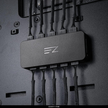 EZDIY-FAB 10 Port PWM Fan Hub,Splitter for 4-Pin & 3-Pin Fans,Only Use One MB Header