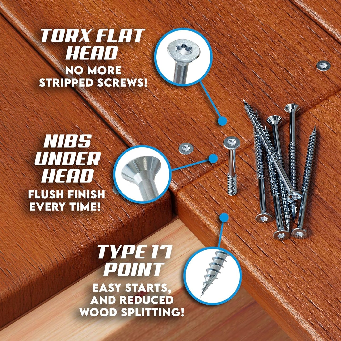 #10 x 3 Inch Stainless Steel Deck Screws 350 Pieces | T25 Star Torx Drive Flat Head | 304 Grade Stainless Steel Wood Screws High Corrosion Resistance by Allen's Trading Co. Eagle Claw Fasteners