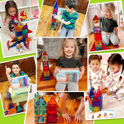 Magnetic Tiles Kids Toys STEM Magnetic Blocks Building Magnet Toy 40PCS