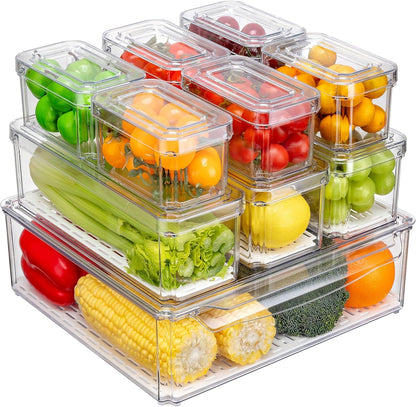 Pure Future 50-Piece Large Airtight Food Storage Containers with Lids, BPA-Free Stackable & Microwave Safe Kitchen Set for Meal Prep, Freezer Use - 25 Containers & Lids, Leakproof Design