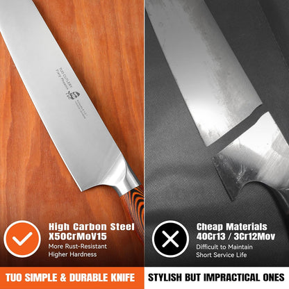 TUO Boning Knife - Razor Sharp Fillet Knife - High Carbon German Stainless Steel Kitchen Cutlery - Pakkawood Handle - Luxurious Gift Box Included - 7 inch - Fiery Phoenix Series