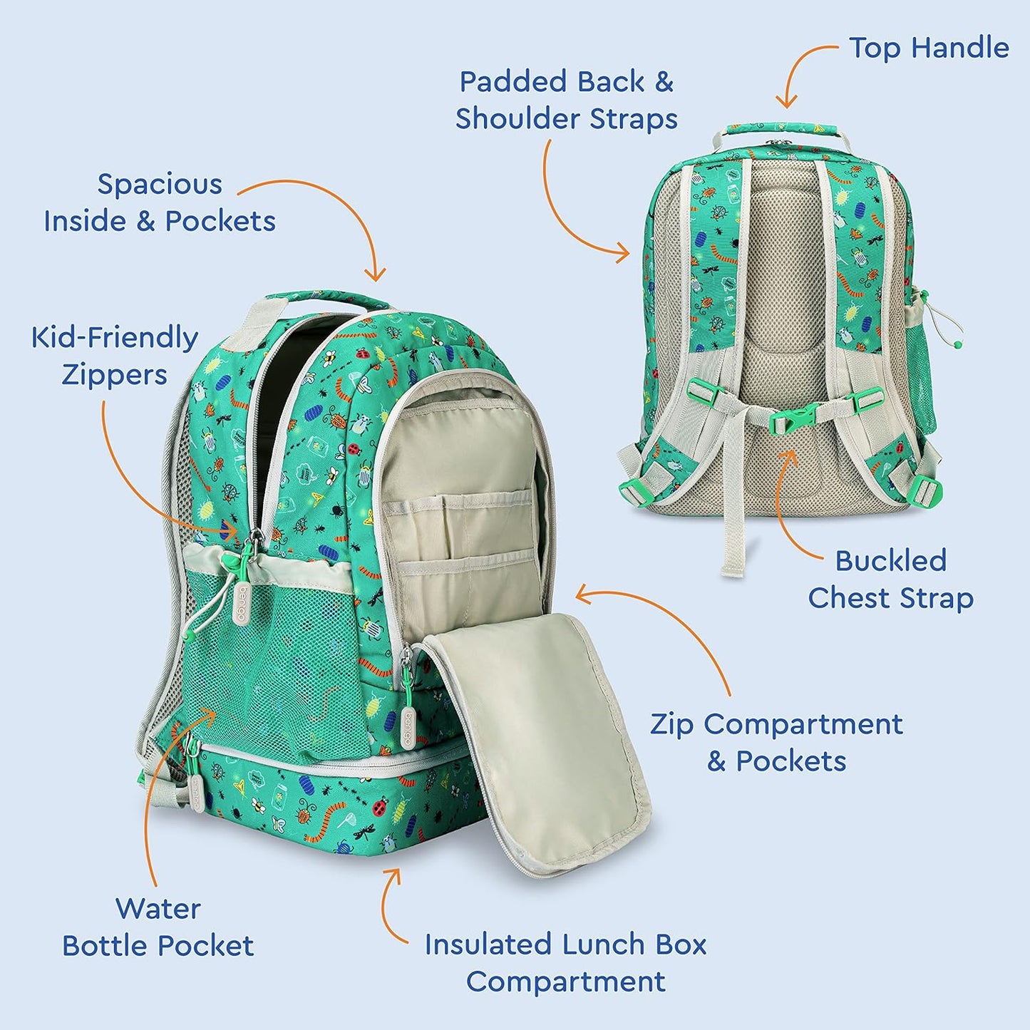 Bentgo Kids Prints 2-in-1 Backpack & Insulated Lunch Bag (Dinosaur)