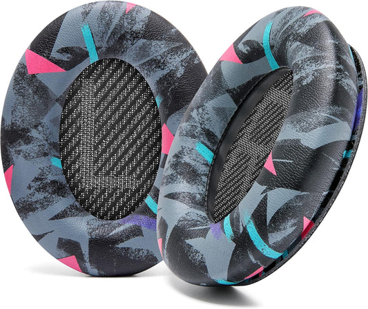 WC Wicked Cushions Upgraded Replacement Ear Pads for Bose QC35 & QC35ii (QuietComfort 35) Headphones & More - Softer Leather, Luxurious Memory Foam, Added Thickness, Extra Durability | 90's Black