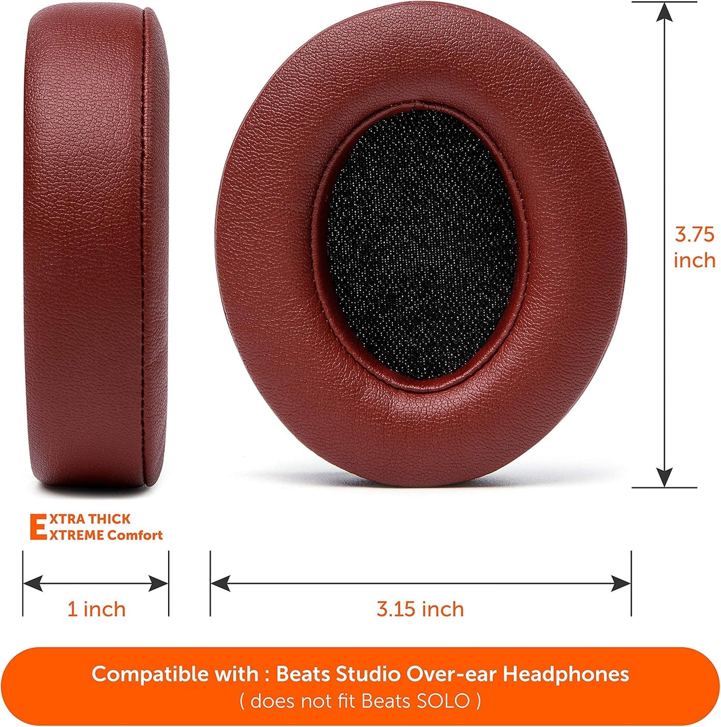 WC Wicked Cushions Replacement Ear Pads for Beats Studio 2 & 3 (B0501, B0500) Wired & Wireless | Does NOT Fit Beats Solo | Softer PU Leather, Enhanced Foam & Stronger Adhesive | Black
