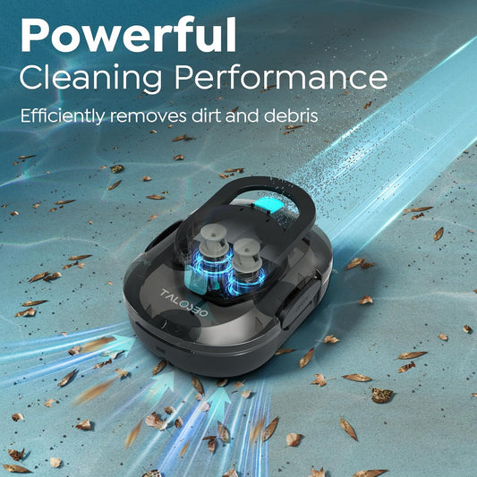 TALOSBO Pleco S1 Cordless Robotic Pool Cleaner with 75-80Mins Runtime, Small Pool Vacuum for Above-Ground Pools up to 645 Sq.ft, Lightweight, Auto-Parking - PuriLite