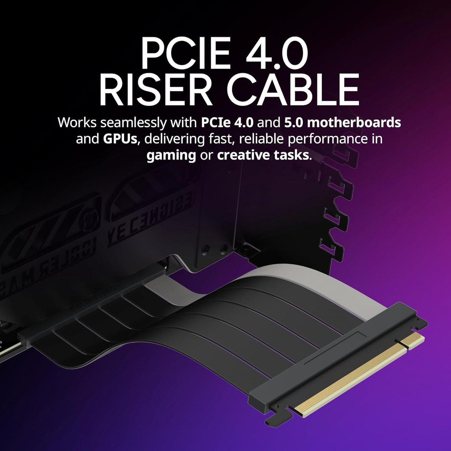 Cooler Master MasterAccessory Vertical GPU Card Holder Kit V3 – PCIe 4.0 x16 Premium Riser Cable, Adjustable Vertical GPU Mount for ATX & mATX PC Cases