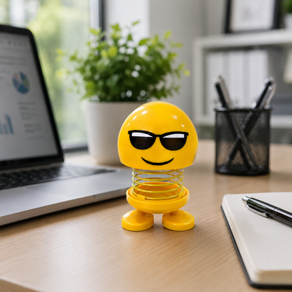 Emoji Spring Head Shaking Bobblehead | Dashboard & Desk Decor | Multiple Styles