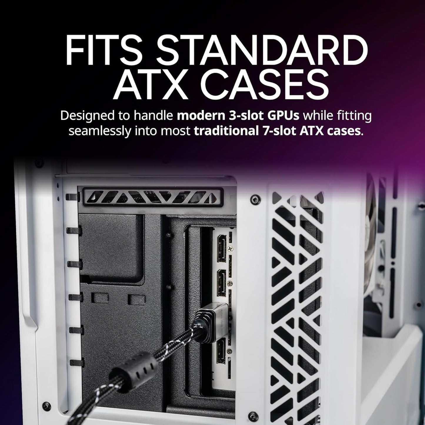 Cooler Master MasterAccessory Vertical GPU Card Holder Kit V3 – PCIe 4.0 x16 Premium Riser Cable, Adjustable Vertical GPU Mount for ATX & mATX PC Cases