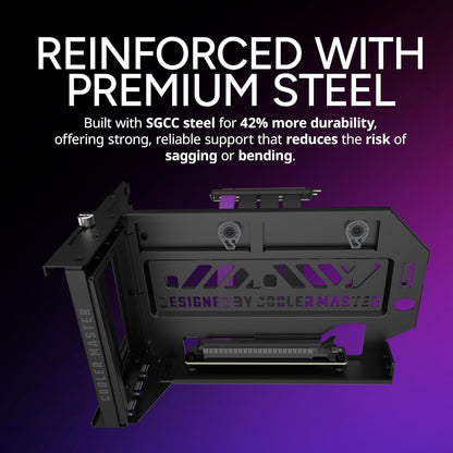 Cooler Master MasterAccessory Vertical GPU Card Holder Kit V3 – PCIe 4.0 x16 Premium Riser Cable, Adjustable Vertical GPU Mount for ATX & mATX PC Cases
