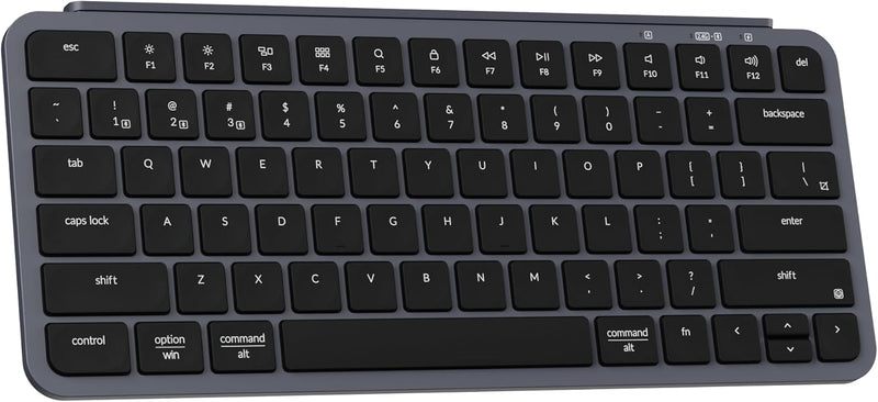 Keychron B1 Pro Quiet Key Ultra-Slim Wireless Keyboard, ZMK Programmable 75% Layout Bluetooth 5.1/2.4 GHz/Wired with Ultra-Long Battery Life Low Profile for Mac Win Linux System - Space Gray