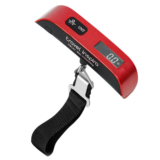 Digital Luggage Scale 110lb / 50kg Hanging Travel Scale with LCD Display, Overload Alert, Temperature Sensor, Portable Baggage Weight Scale
