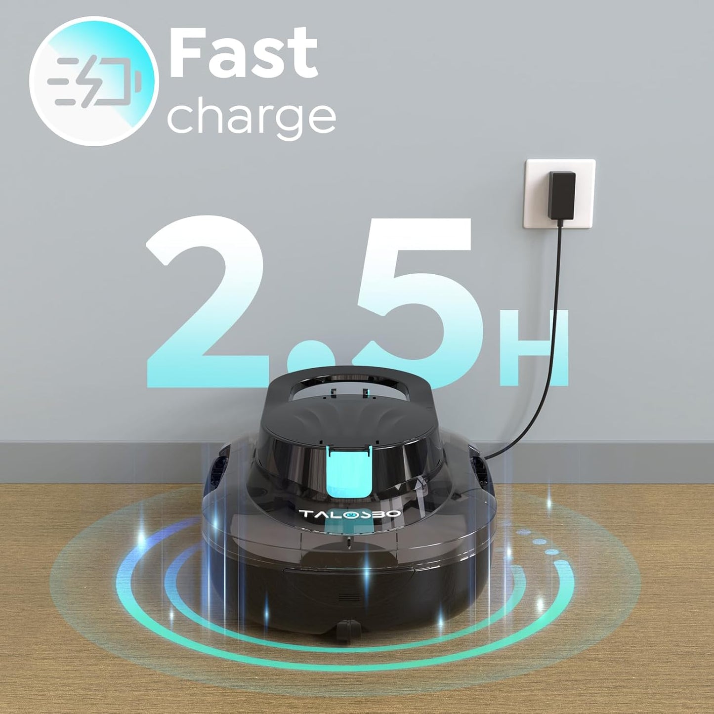 TALOSBO Pleco S1 Cordless Robotic Pool Cleaner with 75-80Mins Runtime, Small Pool Vacuum for Above-Ground Pools up to 645 Sq.ft, Lightweight, Auto-Parking