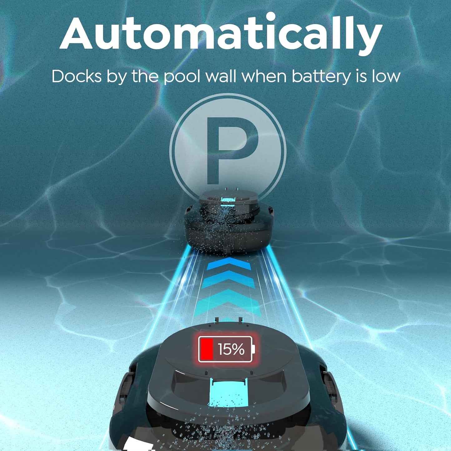 TALOSBO Pleco S1 Cordless Robotic Pool Cleaner with 75-80Mins Runtime, Small Pool Vacuum for Above-Ground Pools up to 645 Sq.ft, Lightweight, Auto-Parking