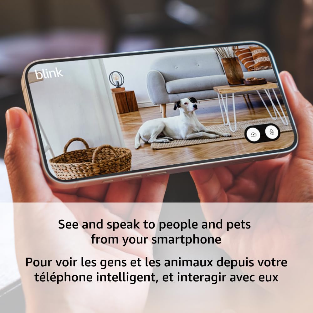 Blink Mini 2 (newest model), Plug-in smart security camera, HD night view in color, built-in spotlight, two-way audio, motion detection, Works with Alexa (White)
