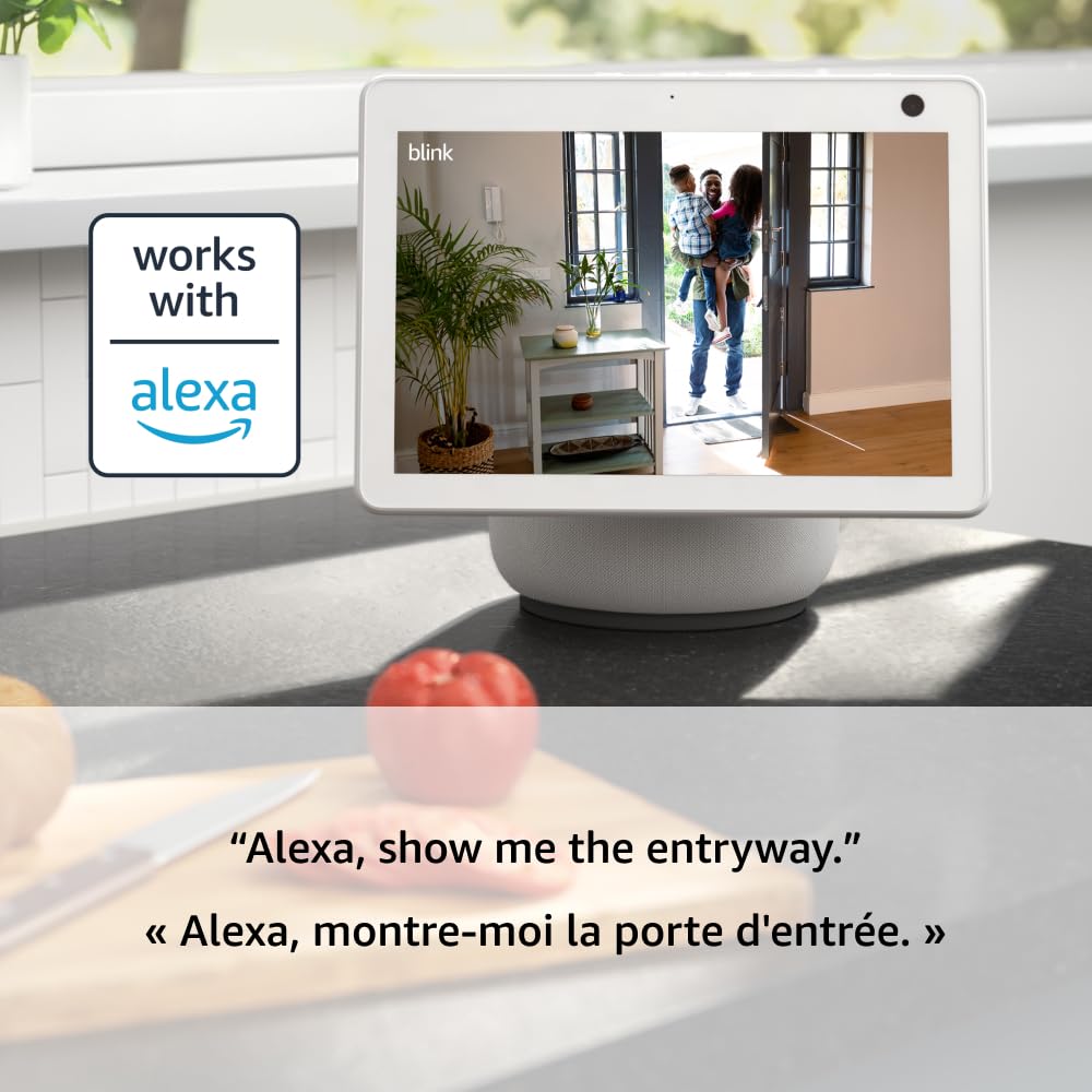 Blink Mini 2 (newest model), Plug-in smart security camera, HD night view in color, built-in spotlight, two-way audio, motion detection, Works with Alexa (White)