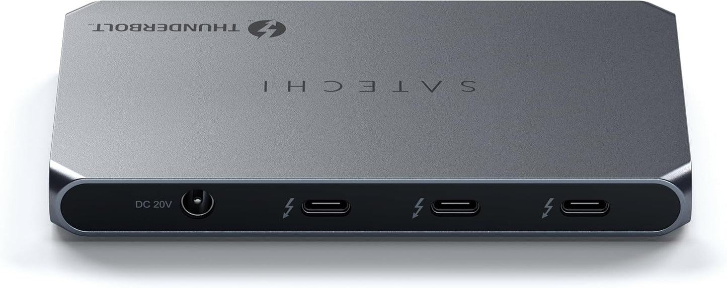 Satechi Thunderbolt 4 Slim Hub 5-in-1, USB C 60W Charging, Single 8k or Dual 4K Display, 4 Thunderbolt 4 Ports, USB 3.2 Gen2 - Compatible with USB4/ Thunderbolt 4 Macs and USB4/ Thunderbolt 4 Windows