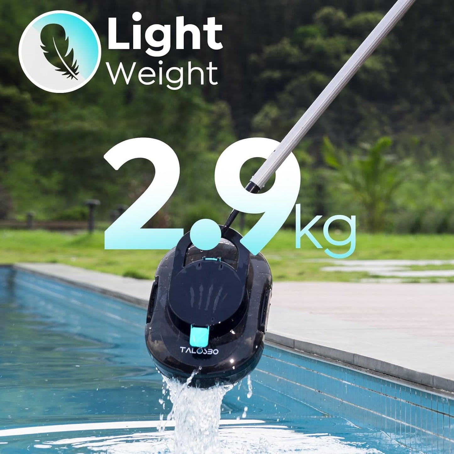 TALOSBO Pleco S1 Cordless Robotic Pool Cleaner with 75-80Mins Runtime, Small Pool Vacuum for Above-Ground Pools up to 645 Sq.ft, Lightweight, Auto-Parking