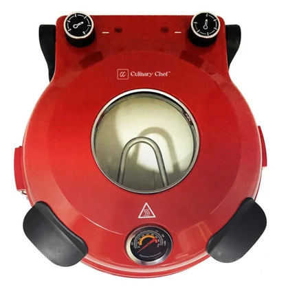 Culinary Chef Electric 12 in. Pizza Oven with Adjustable Heat Control and Removable Pizza Stone